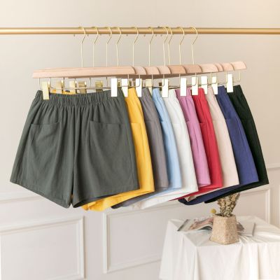 Cotton Linen Shorts Women's 2021 Summer New Thin Outer Wear High Waist A- line Wide Leg Slimming Loose Casual Base Shorts