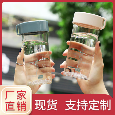 Convenience 100 Cute Boy and Girl Student Water Cup Simple Children Portable Carry-on Cup Customized Wholesale Transparent Plastic Cup