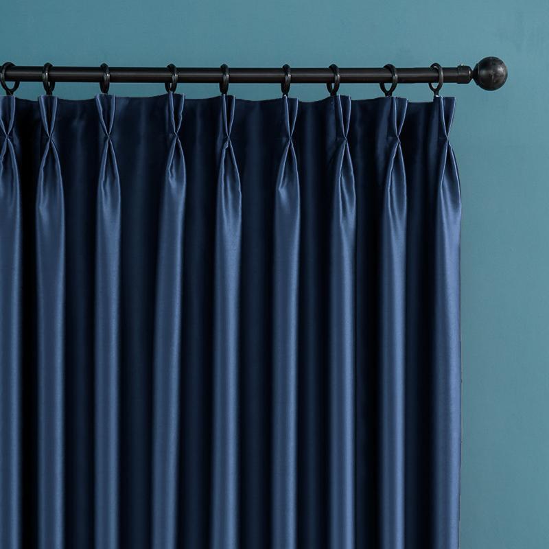 加厚全遮光黑贝尼窗帘防风保暖隔音卧室客厅遮阳成品定制