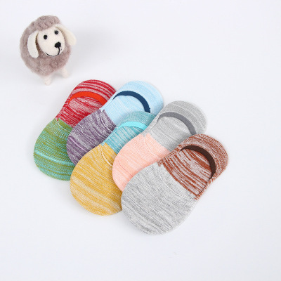 Spring and Autumn New Factory Direct Sales Baby's Socks Children's Socks Combed Cotton Candy Color Invisible Low Cut Socks Stall