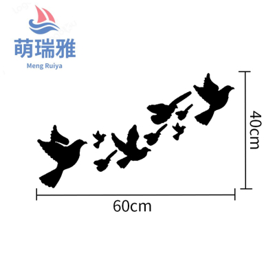Hot DIY Acrylic Mirror Stickers Paper Stickers Home Decoration Bird Living Room Bedroom Reflective Mirror Wall Stickers