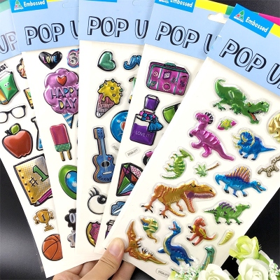 Factory in Stock Wholesale Cartoon Anime 3D Blister Bubble Sticker Children's Stickers New Hot Sale DIY Adhesive Stickers