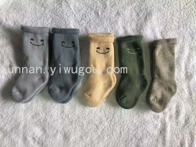 Jun Men's 2021 Terry Thickened Winter Baby Socks Children's Socks Terry Sock Cartoon Cute