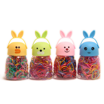 Cartoon Tube Hair Band Children Rubber Band Small Hair Tie Rabbit Baby Head Accessories Strong Pull Continuous Disposable Rubber Band