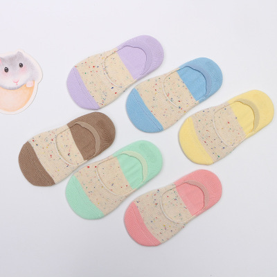 Stall Supply Spring and Autumn New Children's Candy Invisible Socks Combed Cotton Breathable Socks Ice Cream Sweet Princess Socks