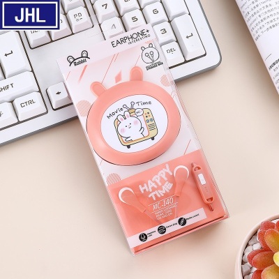 JHL-140 in-Ear Earphone Microphone Voice Call Candy Ribbon Cute Kitten Storage Box Hot Sale.