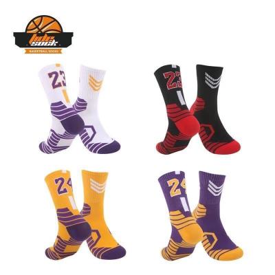 Autumn and Winter New Men's Stockings Basketball Athletic Socks Pure Cotton Sweat-Absorbent Comfortable NBA Team Logo Socks Factory Wholesale