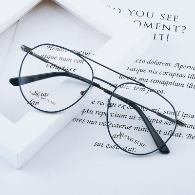 Factory Direct Sales New Fashion Spectacle-frames Large Frame Double Beam Retro Myopia Glasses Frames Unisex Plain Glasses