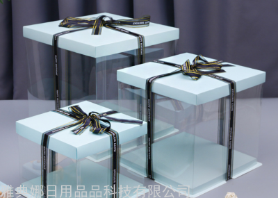 Transparent Cake Box 4-Inch 6-Inch 8-Inch 10-Inch 12-Inch Cake Gift Box Birthday Baking Box