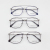 Fashion New Double Beam Metal Myopia Glasses Frames Big Square Frames Nearsighted Glasses