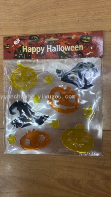 Halloween Stickers Christmas Glass Paster Christmas Window Stickers Halloween Jelly Stickers
