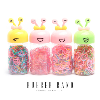Spring New Hair Band Macaron Color Series Children's Hair Accessories Color Snail Bottle Large Capacity Disposable Small Rubber Band