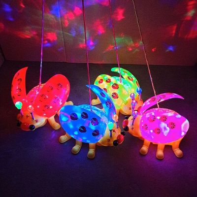 Electric Rope Toy Children's Treasure LADYBIRD Beetle Light Music Universal Wheel Night Market Stall Toy Supply