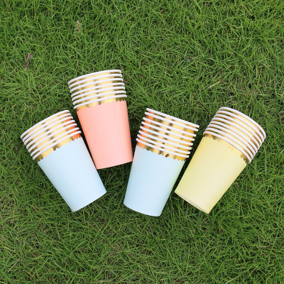 INS Party Disposable Paper Cup Color Thickened Cool Drinks Cup Cake Cup Kindergarten Party Decoration Children 'S Home