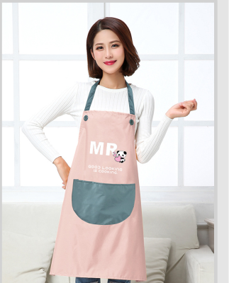 Erasable Hand Apron Women's Fashion Household Kitchen Waterproof Oil-Proof Cute Japanese Style Cooking Apron Work Clothes Fixed Logo