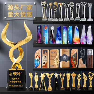 Enterprise Crystal Trophy Customized Thumb Metal Resin Crafts Creative Annual Meeting Competition Trophy Medal Manufacturer