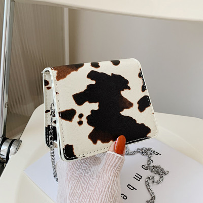 Women's Bag 2021 Summer New Fashion Messenger Bag Korean Style Simple Animal Pattern Ins Internet Celebrity Cow Small Square Bag