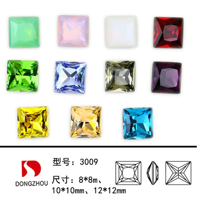 Square Bright Crystal DIY Ornament AccessoriesPointed Bottom Silver Plated Glass Drill Color Phone Case Manicure Jewelry