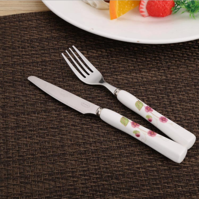 Ceramic Handle Stainless Steel Knife and Forks