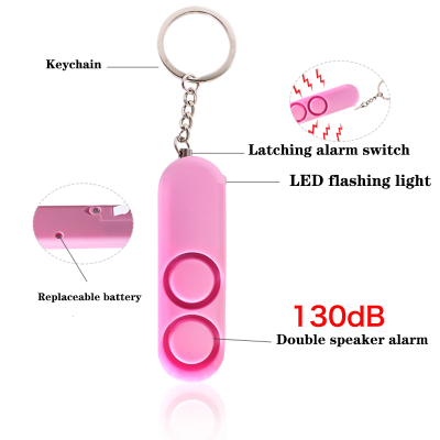 Plapie Personal Safety Alarm 130db Double Horn Siren Female Self-Defense Protection Alarm Keychain 