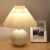 Korean Vintage Vintage Pleated Ceramic B & B Photography Atmosphere Children's Bedroom Ins Table Lamp Amazon