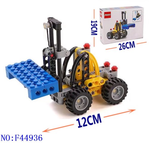 cross-border exclusive for yiwu small commodity stall toys wholesale 80pcs assembling building blocks forklift f44936