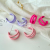 Colorful Multi-Layer Earrings Candy Color Fashion Hot Selling Product Korean Style Temperament Hot Pink