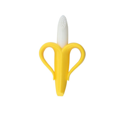 Banana Teether Baby Teething Stick Baby Nipple Molar Teether Edible Silicon Material Banana Toothbrush