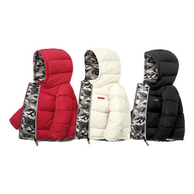 New Children's down and Wadded Jacket Children Double-Sided Wear for Boys and Girls Thickened Korean Style Winter Cotton-Padded Jacket Kids' Coat