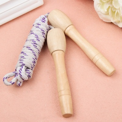 Skipping Rope with Wooden Handle Children's High School Entrance Examination Wooden Handle Spiral Skipping Rope Adjustable Jump Rope for One Person Student Skipping Rope Customizable Logo