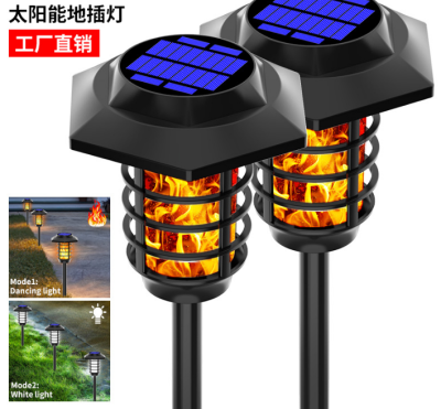 Factory Supply New Solar Flame Lamp Outdoor Waterproof Landscape Lighting Torch Lamp Courtyard Garden Lawn Lamp