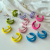 Colorful Multi-Layer Earrings Candy Color Fashion Hot Selling Product Korean Style Temperament Hot Pink