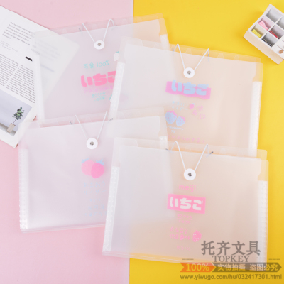 A4 Folder Transparent Cartoon Organ Bag Multi-Layer Info Folder Student Test Paper Buggy Bag Contract Clip File Binder Stationery and Office Supplies