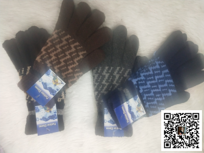 Men's Jacquard Beautiful and Elegant Warm Full Finger Gloves