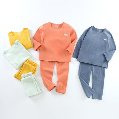 Dralon Seamless Boneless Children's Thermal Underwear Set Boys' Fleece-Lined Baby Heating Loungewear Suit Children Sets