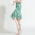 Green Shivering Chiffon Skirt for Women 2021 New Summer High Waist Mid-Length Irregular A- line Sheath Fishtail Skirt