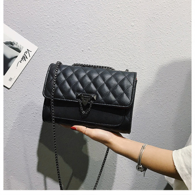 Diamond Pattern Chain Bag Women's 2021 New Hong Kong Style Retro Small Square Bag Fashion All-Match Classic Style Shoulder Messenger Bag