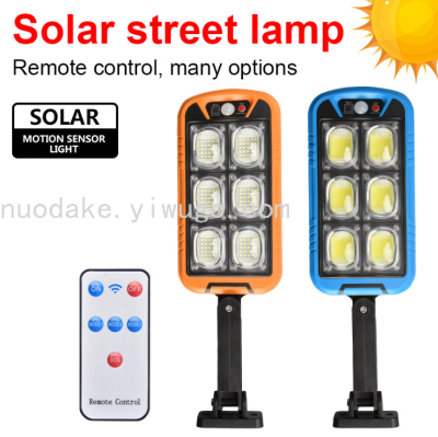 New Integrated Solar Street Lamp with Remote Control Garden Lamp Outdoor Waterproof Human Body Induction Solar Lamp