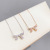 Korean Style Fashion New Bow Zircon Pendant Titanium Steel Necklace for Women 2021new Internet Celebrity Same Style Clavicle Chain