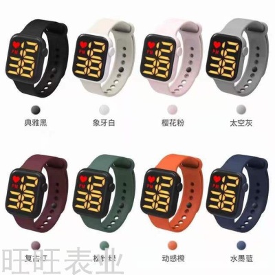 2021 New E-Commerce Square Couple Watch Y1 Male and Female Students Sports Waterproof Apple LED Electronic Watch