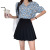 JK Pleated Skirt Female Summer 2021 Black High Waist White Petite Short Dress A- line Slimming Gray Skirt