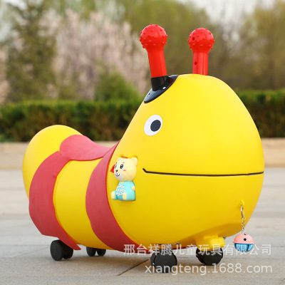 Cartoon Baby Swing Car Four-Wheel Sliding Balance Car 1-3-5 Years Old Baby Walker Luge Music Toy Car