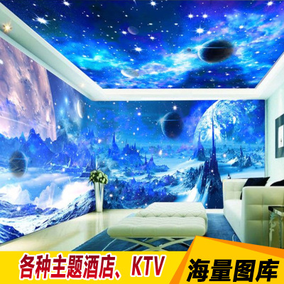 Mural Sea View Room Hotel Bedside Background Wall KTV Theme Hotel Theme Room Wall Cloth Workwear Wallpaper Customization