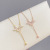 Korean Style Fashion Micro Inlay Three Butterfly Necklace Female New Tassel Clavicle Chain Female Minority Simple Ornament Wholesale