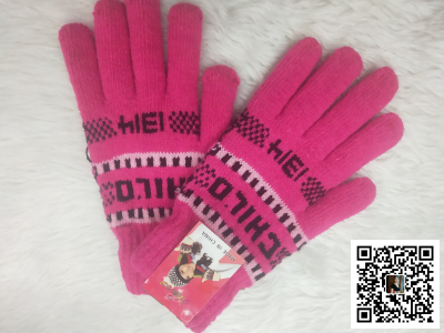 Women's Jacquard Pattern and Digital Double Layer Thermal Knitting Full Finger Gloves