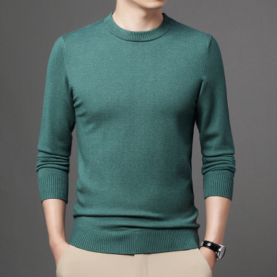 Autumn and Winter Leisure Solid Color Men's Sweater round Neck Warm Sweater Middle-Aged Sweater Sweater One Wholesale Delivery