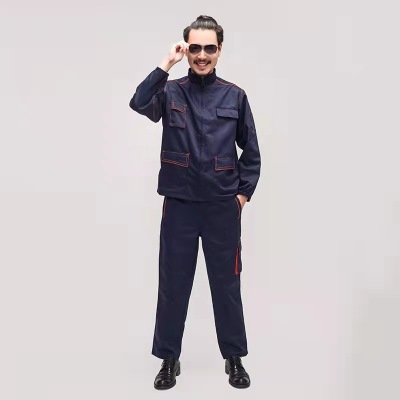 New High Quality Four Seasons Multi-Pocket Polyester Cotton Split Two-Piece Suit Work Clothes Labor Protection Clothing