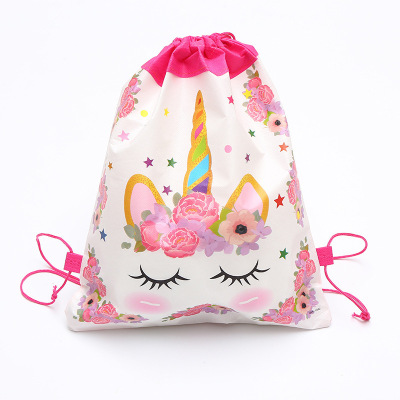 2021 Unicorn Unicorn Mini Non-Woven Drawstring Pouch Drawstring Drawstring Pocket Buggy Bag School Bag Backpack