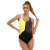 2021new European and American Color Matching Women's Sports Triangle One-Piece Swimsuit Sexy Backless One-Piece Swimsuit
