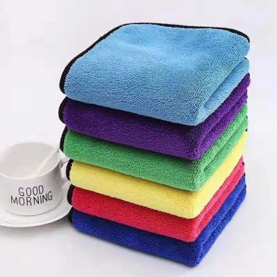 Coral Fleece Kitchen Rag Cleaning Towel Double-Sided and Water-Absorbing Oil Removing Bamboo Fiber Oil Removing Dishcloth Department Store Wholesale